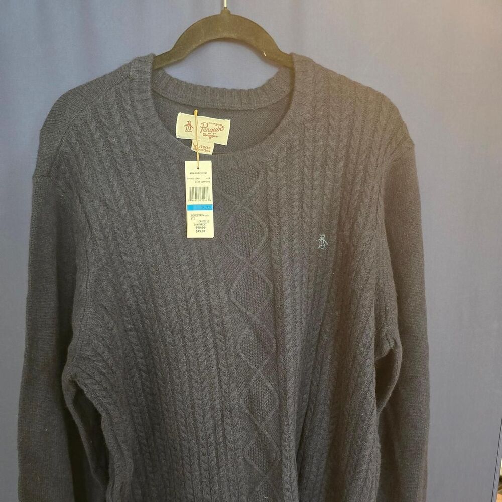 Penguin Men's Navy and Grey Jumper